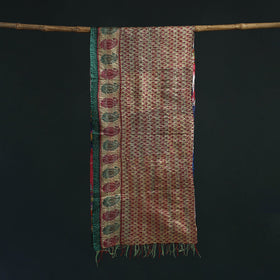 Patchwork reversible silk bengal hand kantha stitch stole
