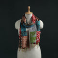 Patchwork reversible silk bengal hand kantha stitch stole
