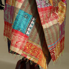 Patchwork reversible silk bengal kantha work dupatta 53