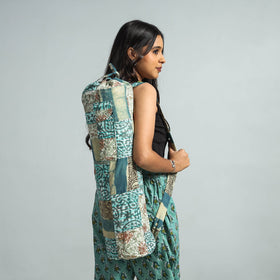 Green Patchwork Yoga Mat Bag by Jugaad 