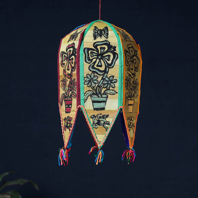  Pattachitra Handpainted Palm Leaf Lampshade 