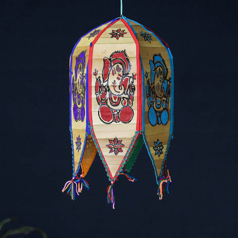  Pattachitra Handpainted Palm Leaf Lampshade 