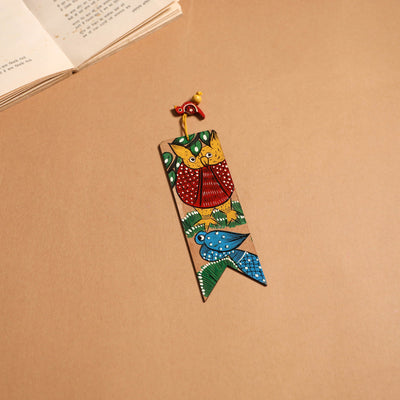 Patua handpainted wooden bookmark 01 - handcrafted