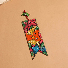 Patua handpainted wooden bookmark 03 - handcrafted