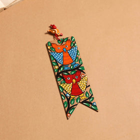 Patua handpainted wooden bookmark 05 - handcrafted