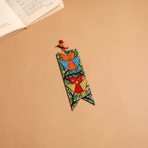 Patua handpainted wooden bookmark 05 - handcrafted