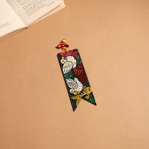 Patua handpainted wooden bookmark 07 - handcrafted