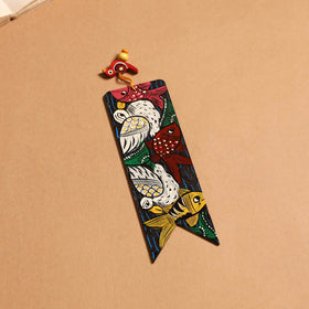 Patua handpainted wooden bookmark 07 - handcrafted