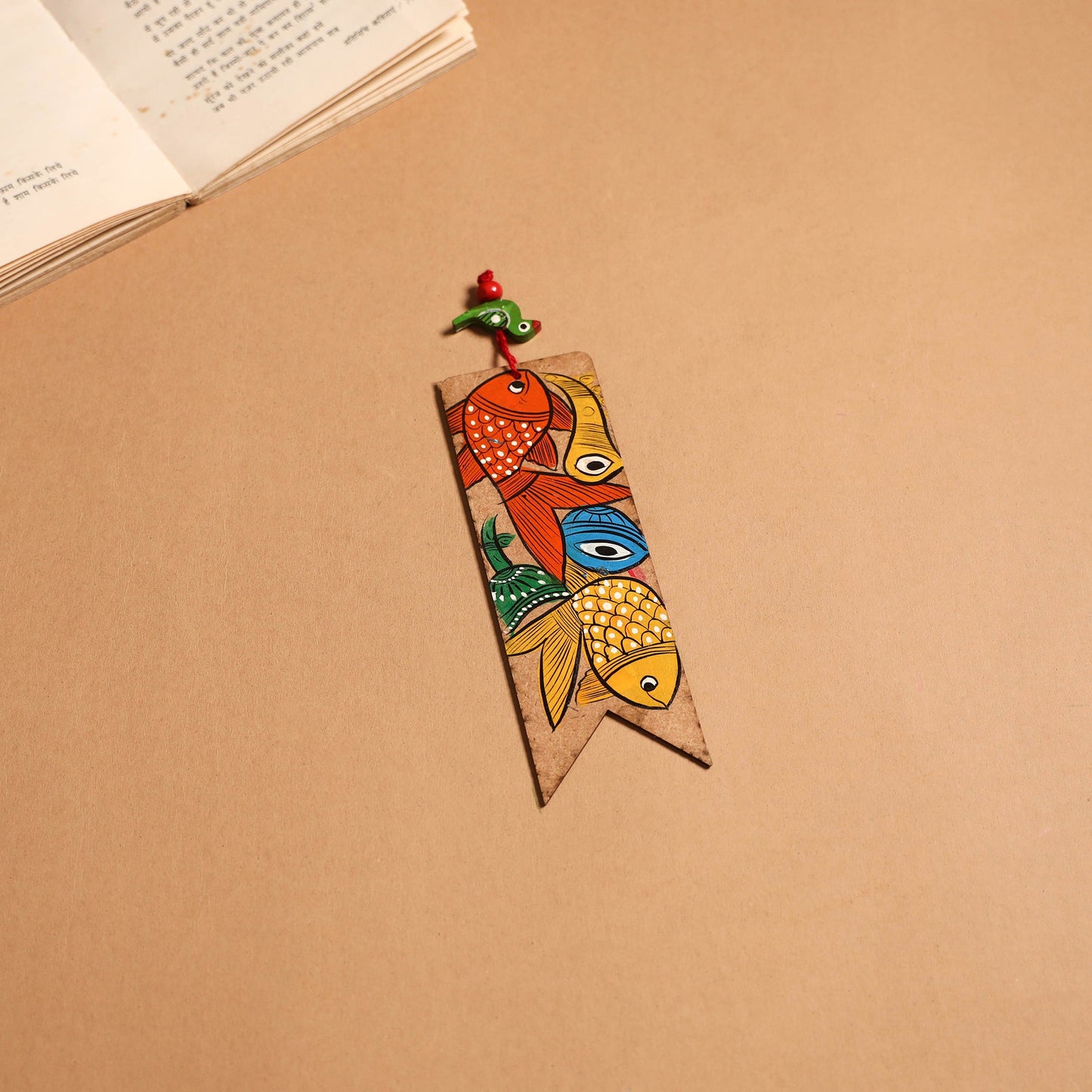 Patua handpainted wooden bookmark 09 - handcrafted