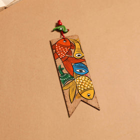 Patua handpainted wooden bookmark 09 - handcrafted