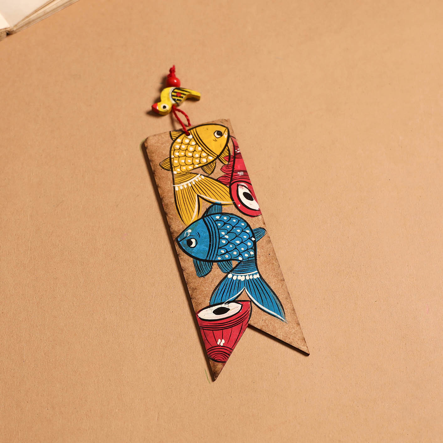 Patua handpainted wooden bookmark 10 - handcrafted