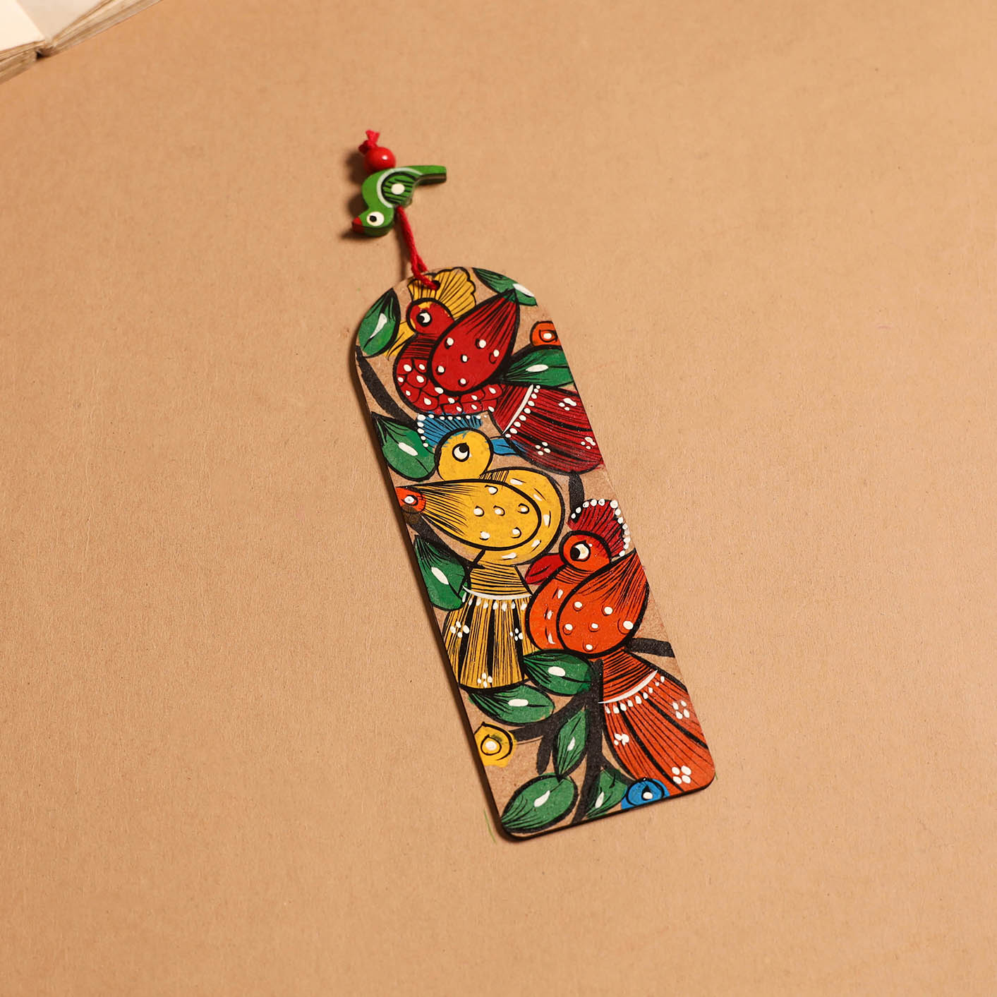 Patua handpainted wooden bookmark 11 - handcrafted