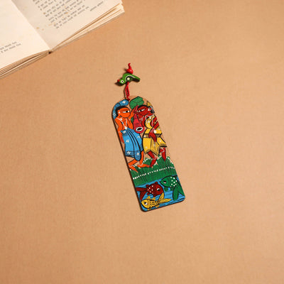 Patua handpainted wooden bookmark 12 - handcrafted