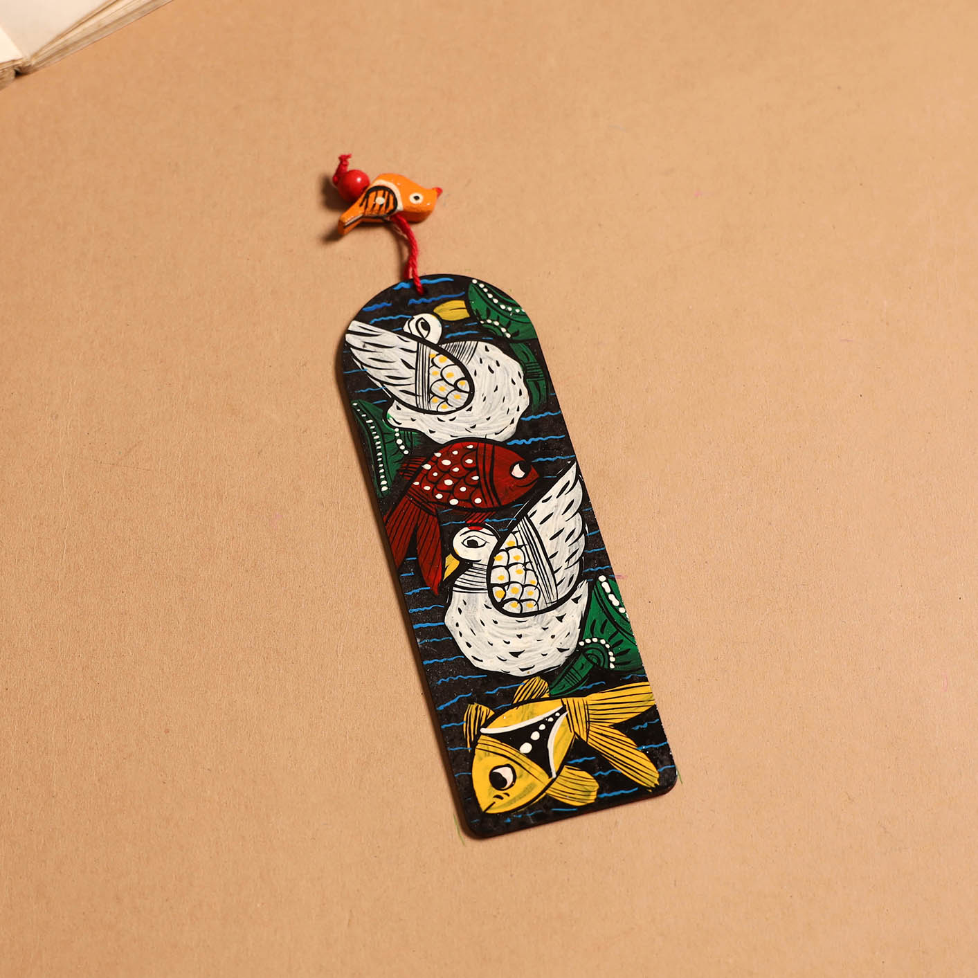 Patua handpainted wooden bookmark 13 - handcrafted