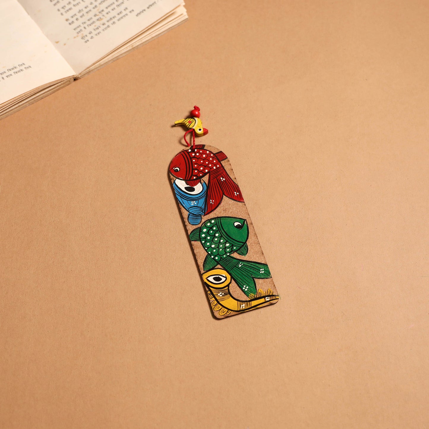 Patua handpainted wooden bookmark 17 - handcrafted