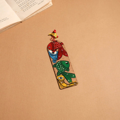 Patua handpainted wooden bookmark 17 - handcrafted