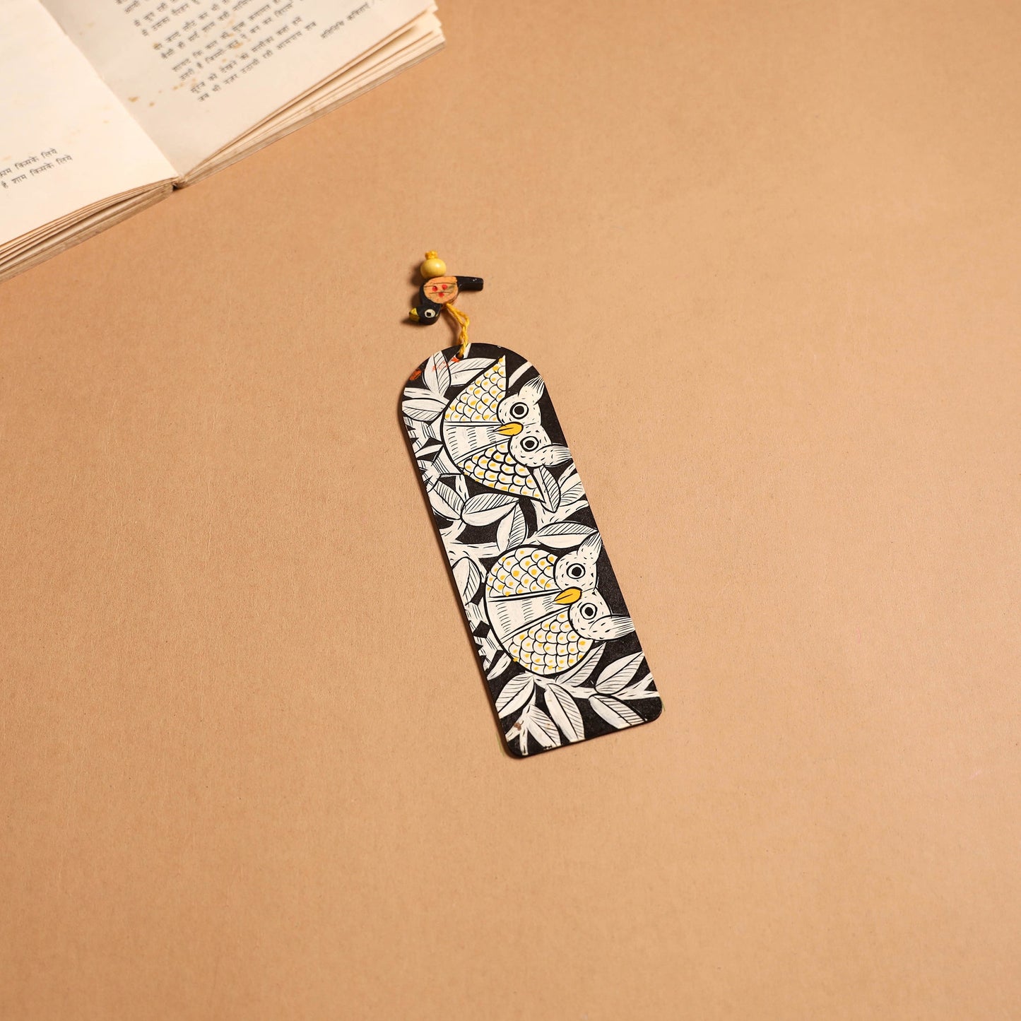 Patua handpainted wooden bookmark 18 - handcrafted