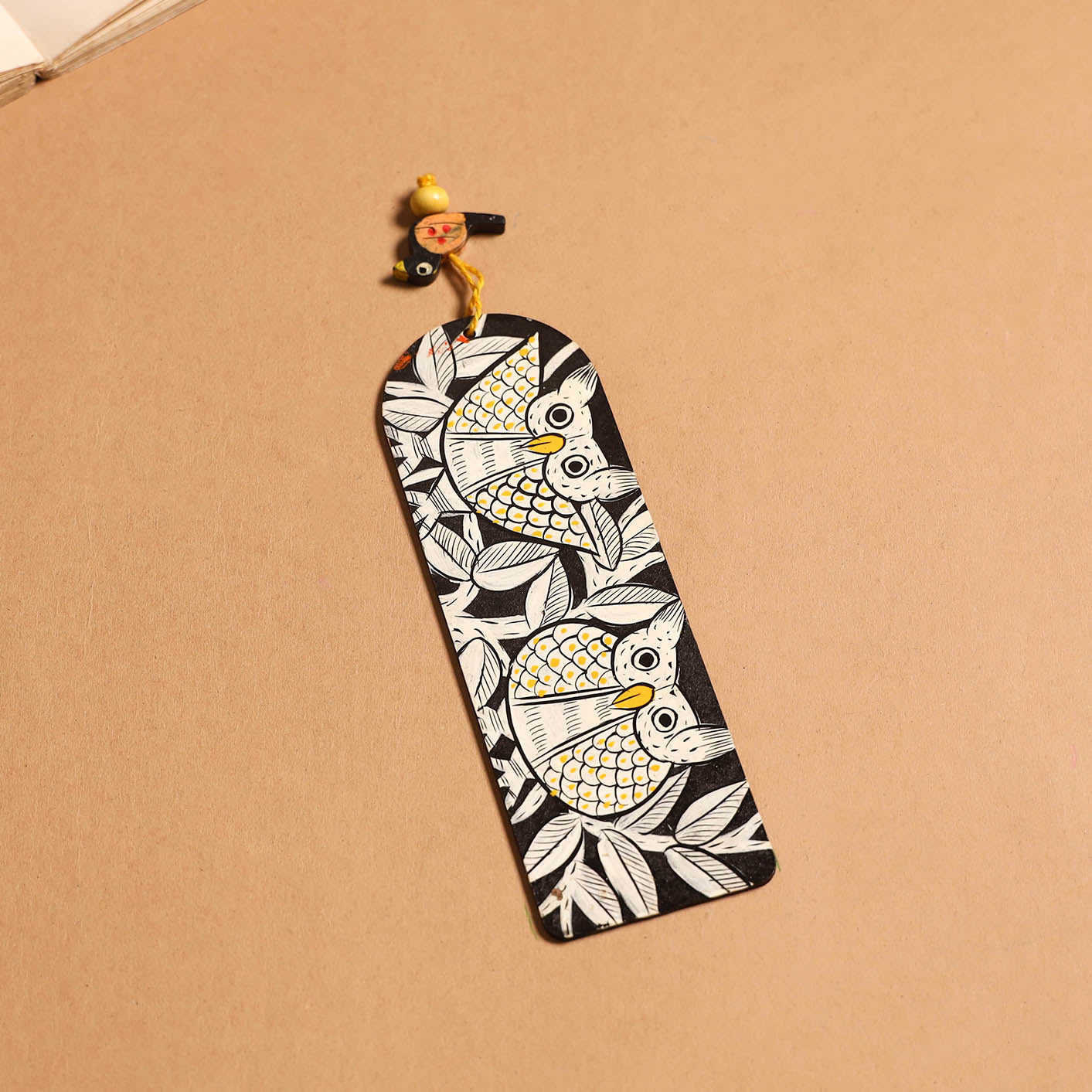 Patua handpainted wooden bookmark 18 - handcrafted