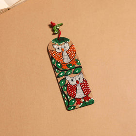 Patua handpainted wooden bookmark 20 - handcrafted