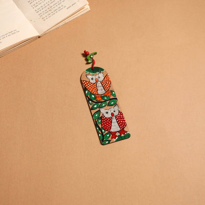 Patua handpainted wooden bookmark 20 - handcrafted