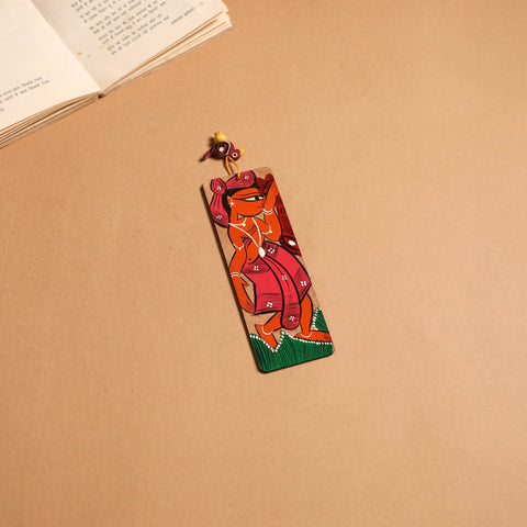 Patua handpainted wooden bookmark 21 - handcrafted