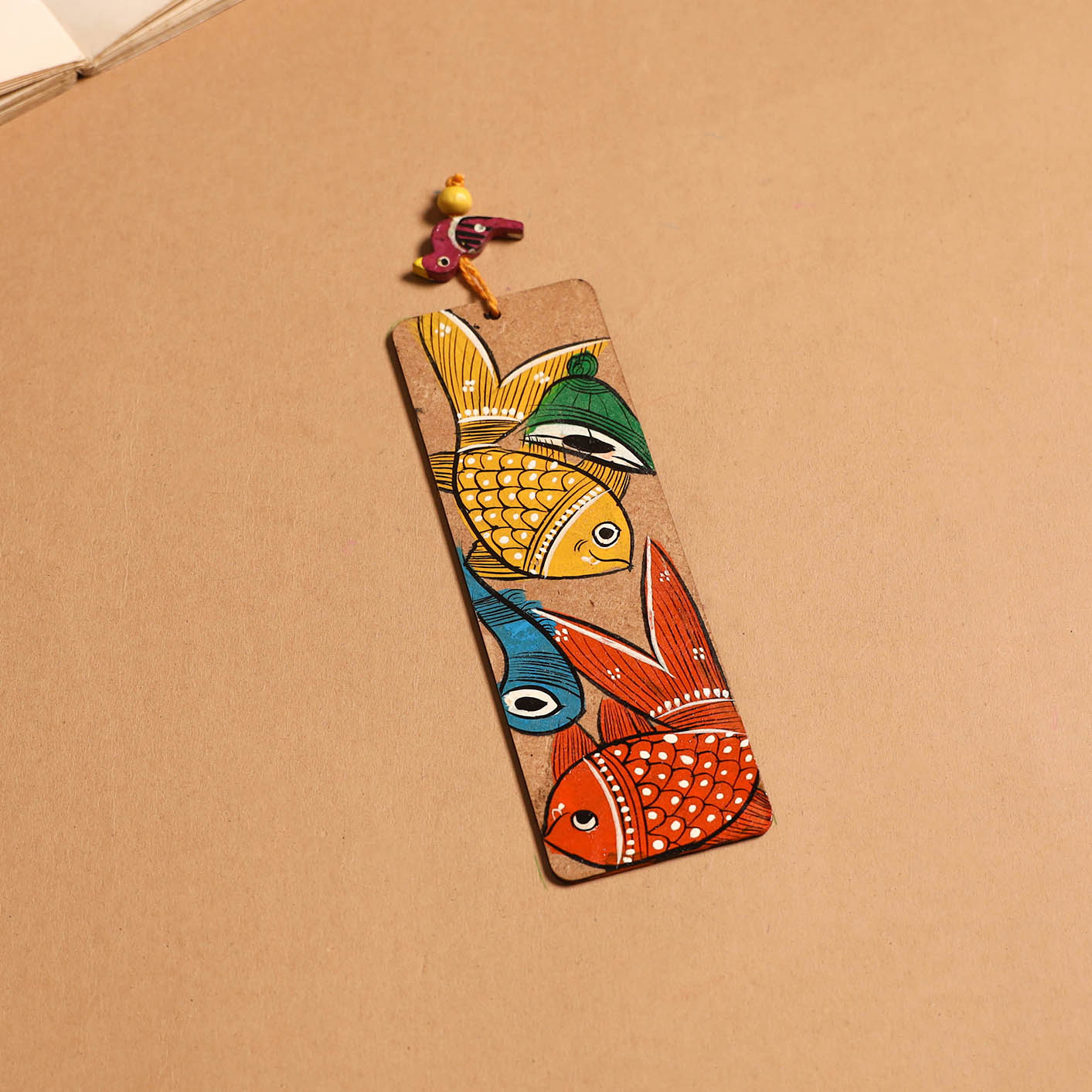 Patua handpainted wooden bookmark 23 - handcrafted