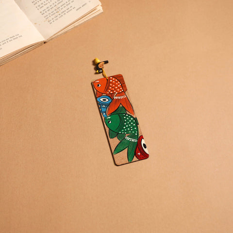 Patua handpainted wooden bookmark 27 - handcrafted