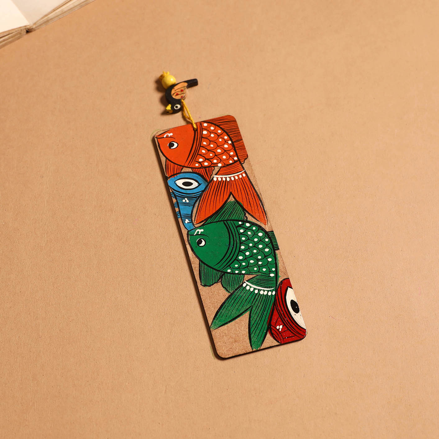 Patua handpainted wooden bookmark 27 - handcrafted