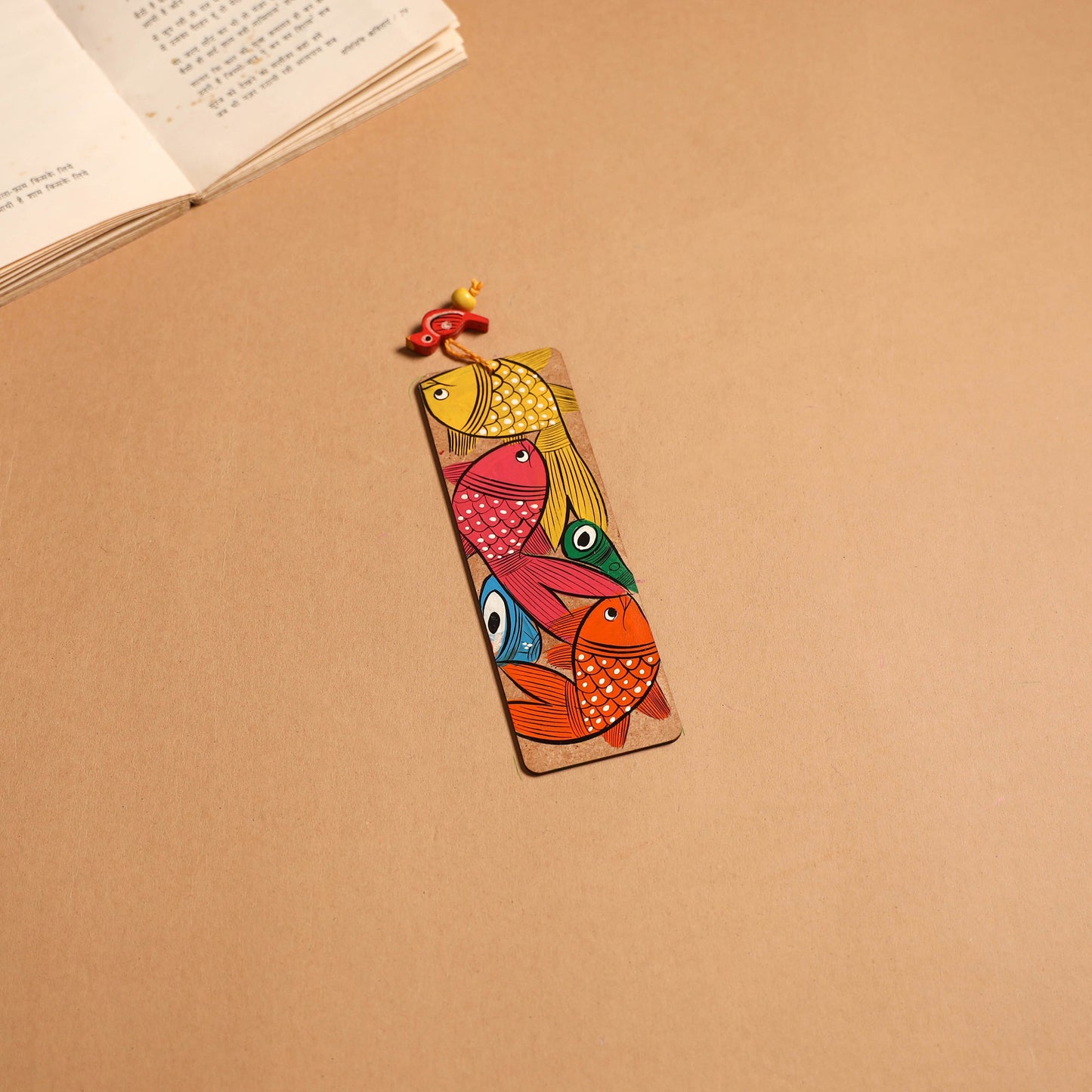 Patua handpainted wooden bookmark 29 - handcrafted