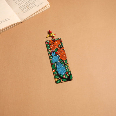 Patua handpainted wooden bookmark 30 - handcrafted
