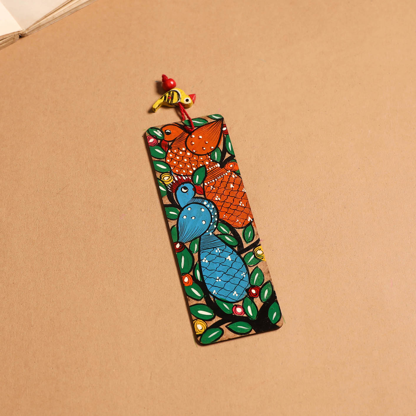 Patua handpainted wooden bookmark 30 - handcrafted