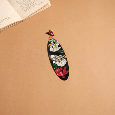 Patua handpainted wooden bookmark 31 - handcrafted