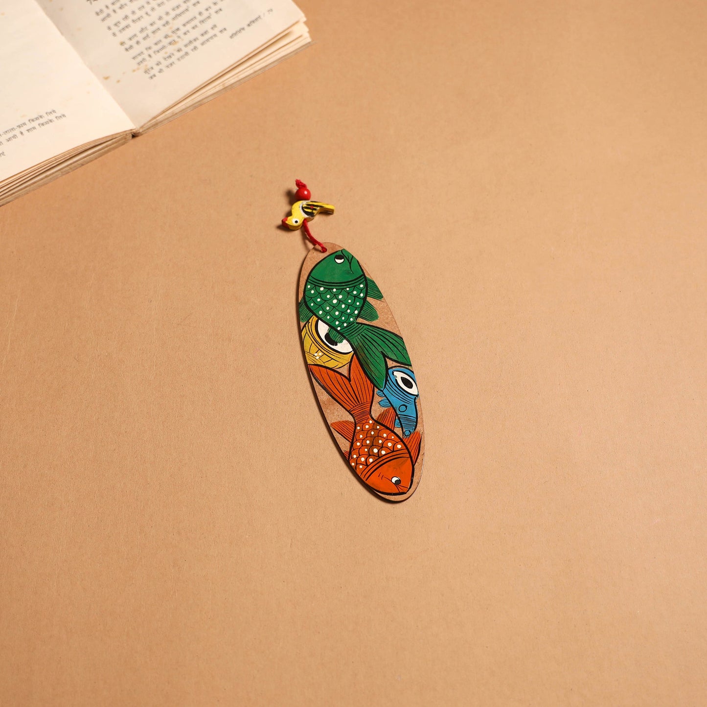 Patua handpainted wooden bookmark 32 - handcrafted