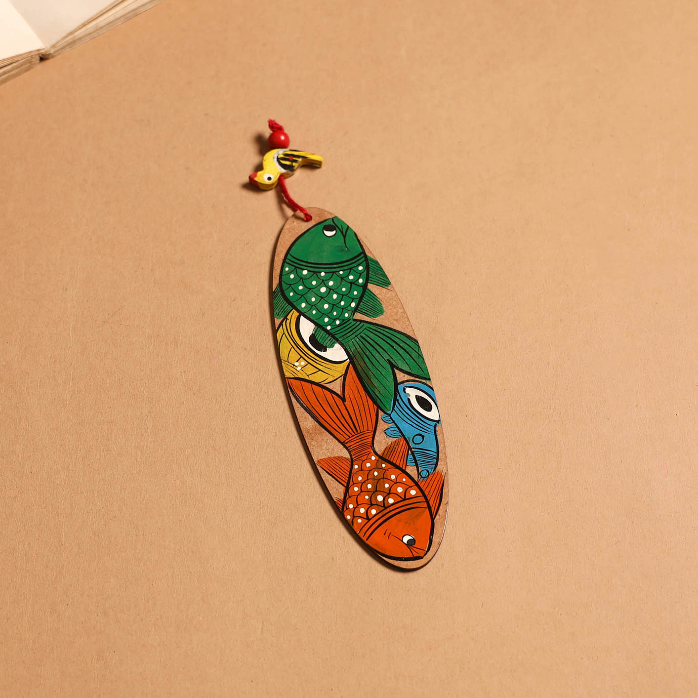 Patua handpainted wooden bookmark 32 - handcrafted