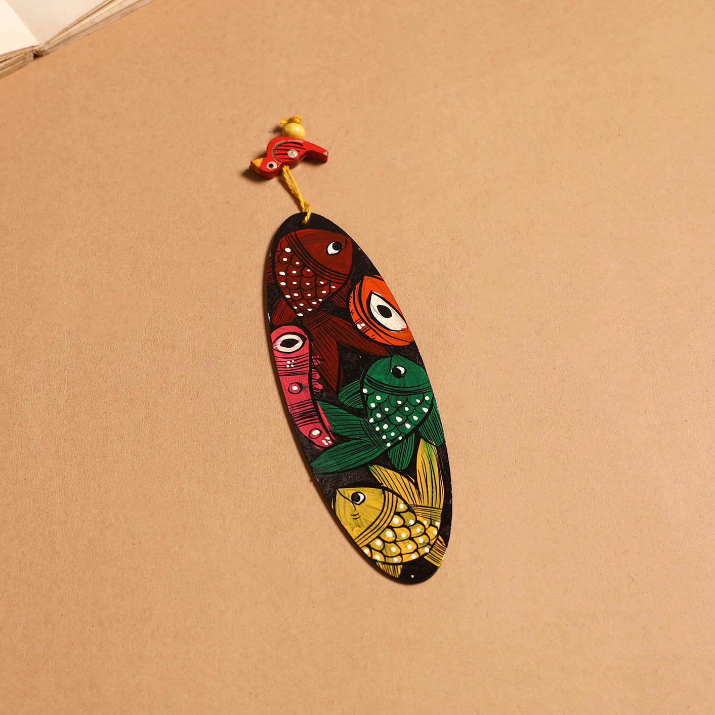 Patua handpainted wooden bookmark 34 - handcrafted