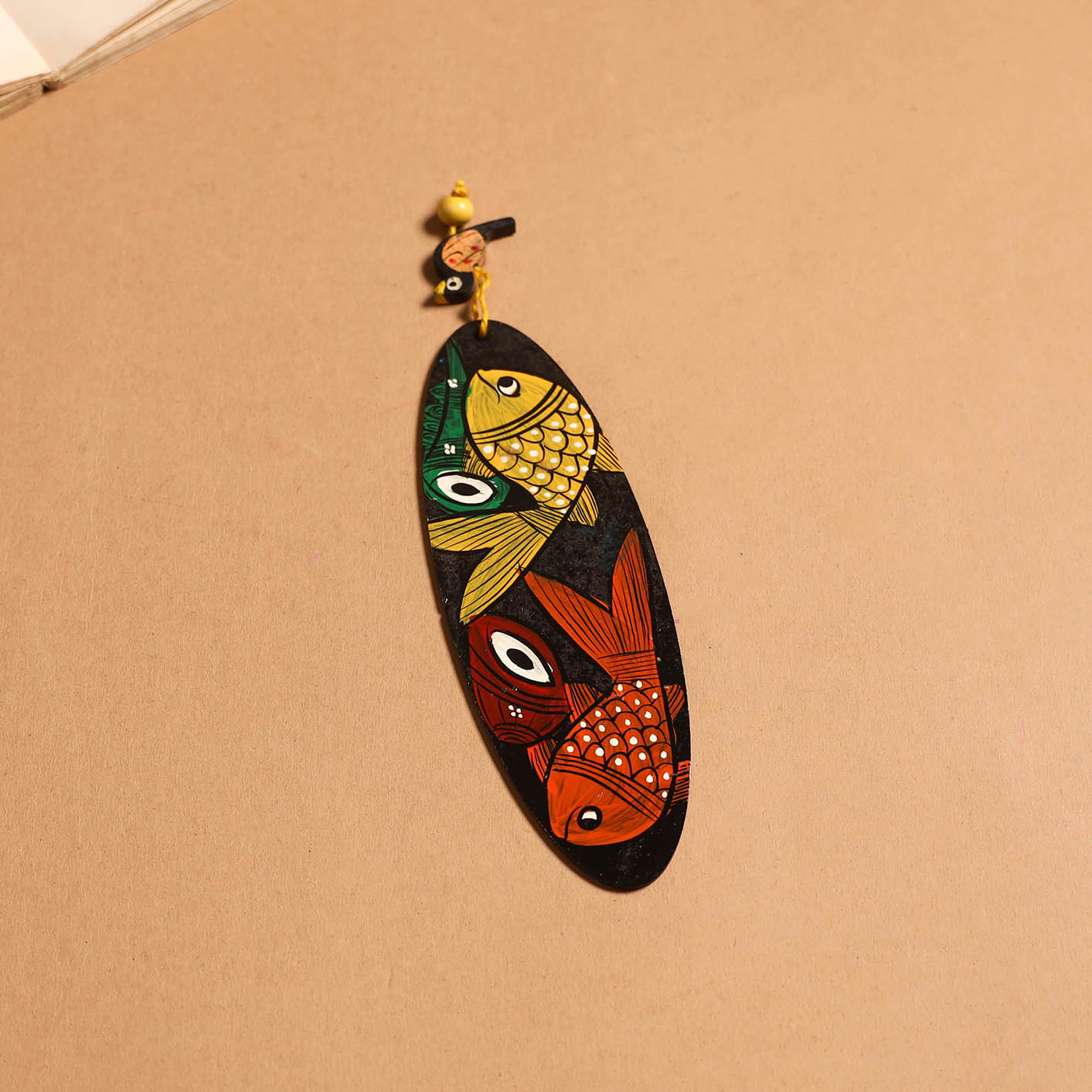Patua handpainted wooden bookmark 35 - handcrafted