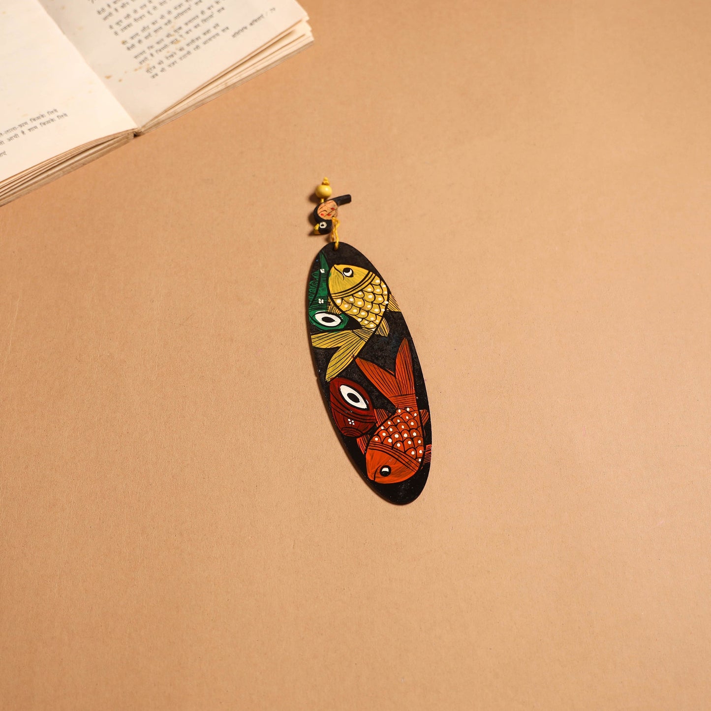 Patua handpainted wooden bookmark 35 - handcrafted