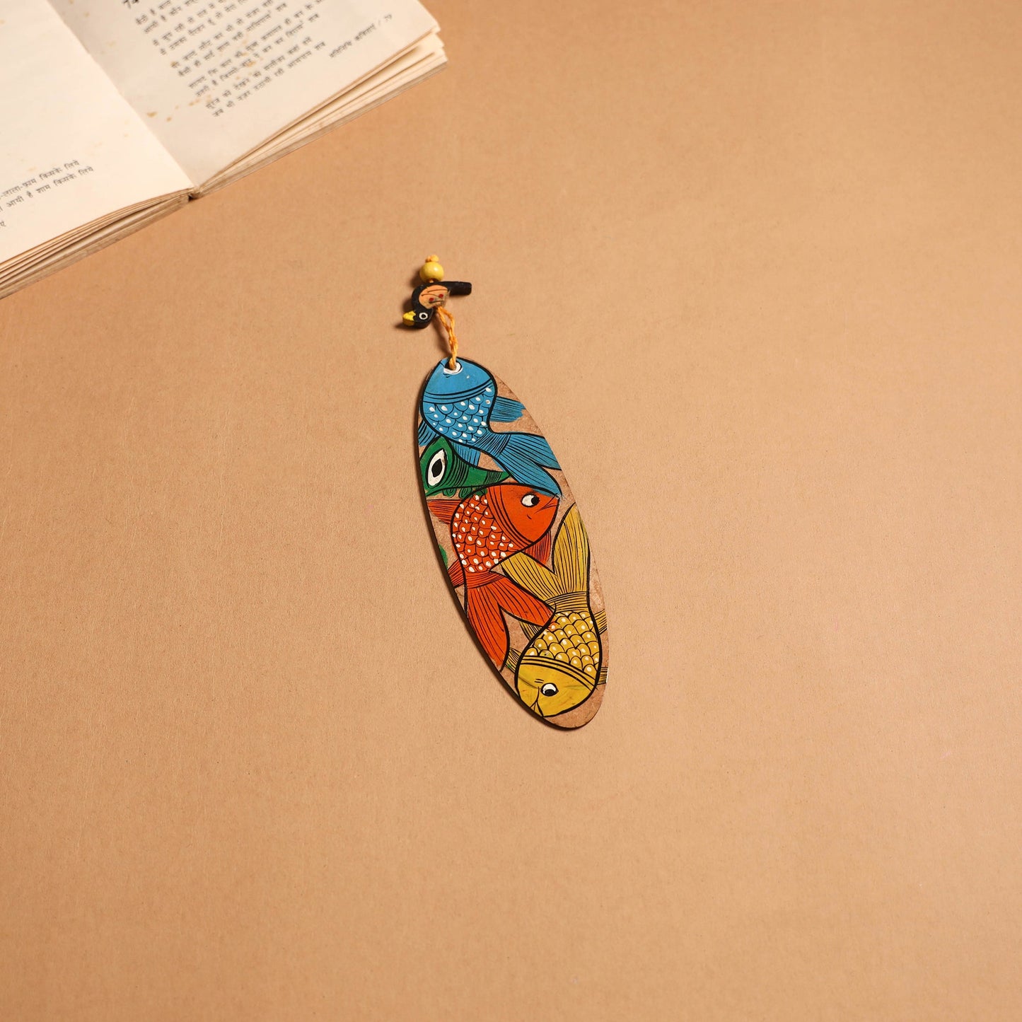 Patua handpainted wooden bookmark 36 - handcrafted