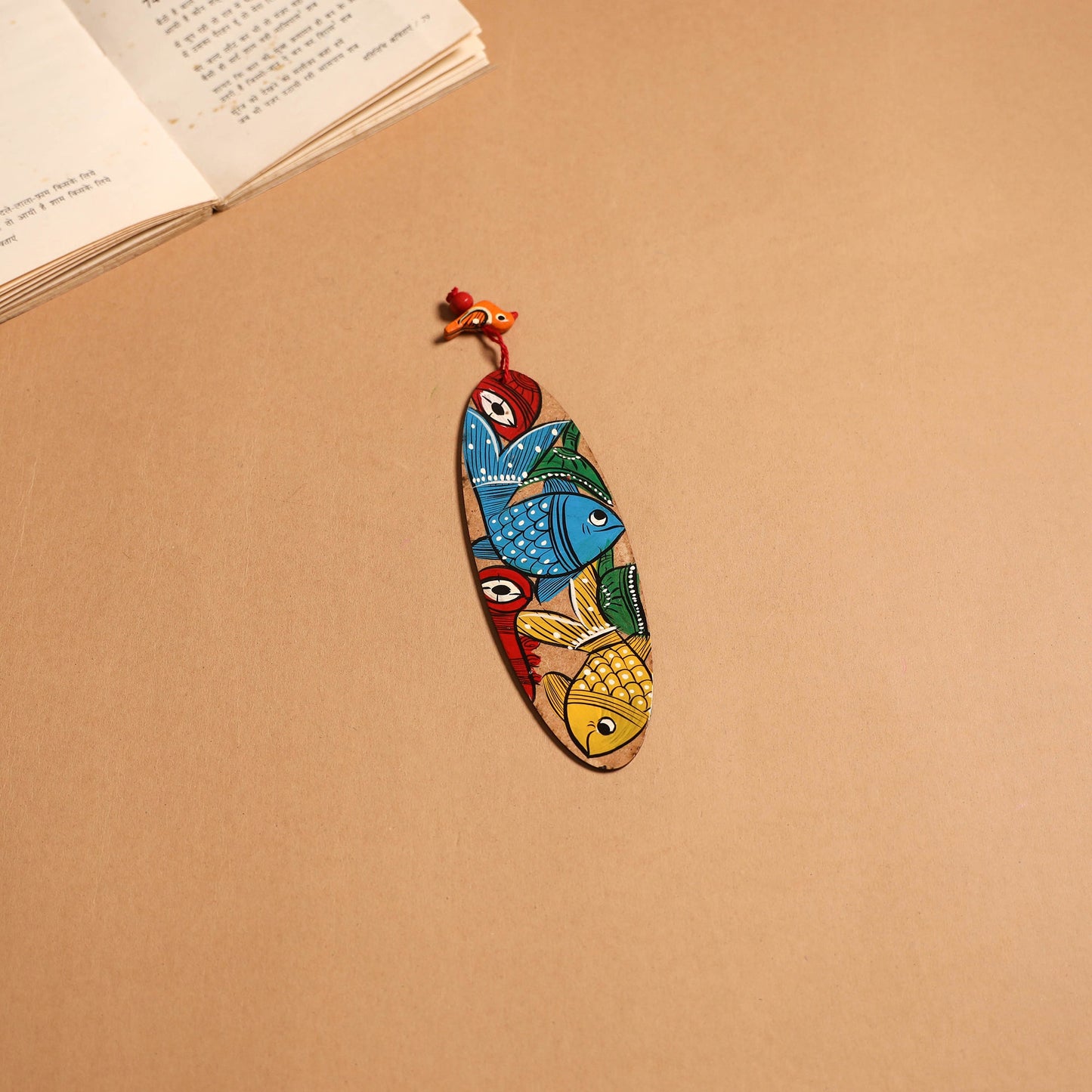 Patua handpainted wooden bookmark 37 - handcrafted