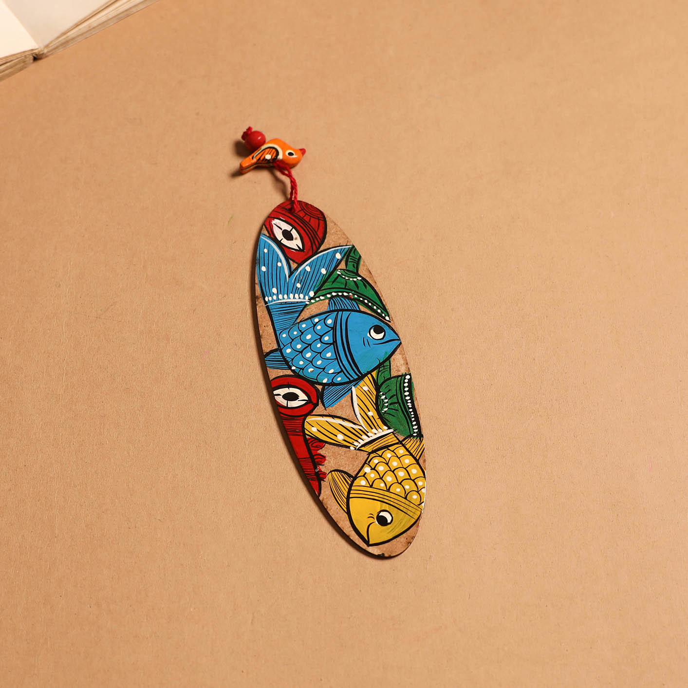 Patua handpainted wooden bookmark 37 - handcrafted