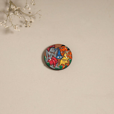 Patua handpainted wooden magnet 17 - handcrafted