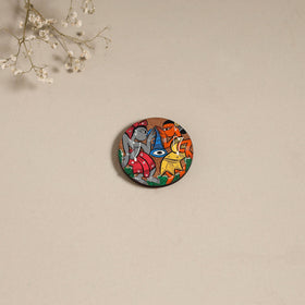 Patua handpainted wooden magnet 17 - handcrafted