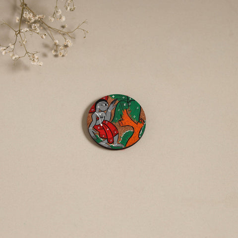 Patua handpainted wooden magnet 02 - handcrafted