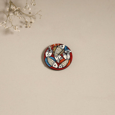 Patua handpainted wooden magnet 06 - handcrafted