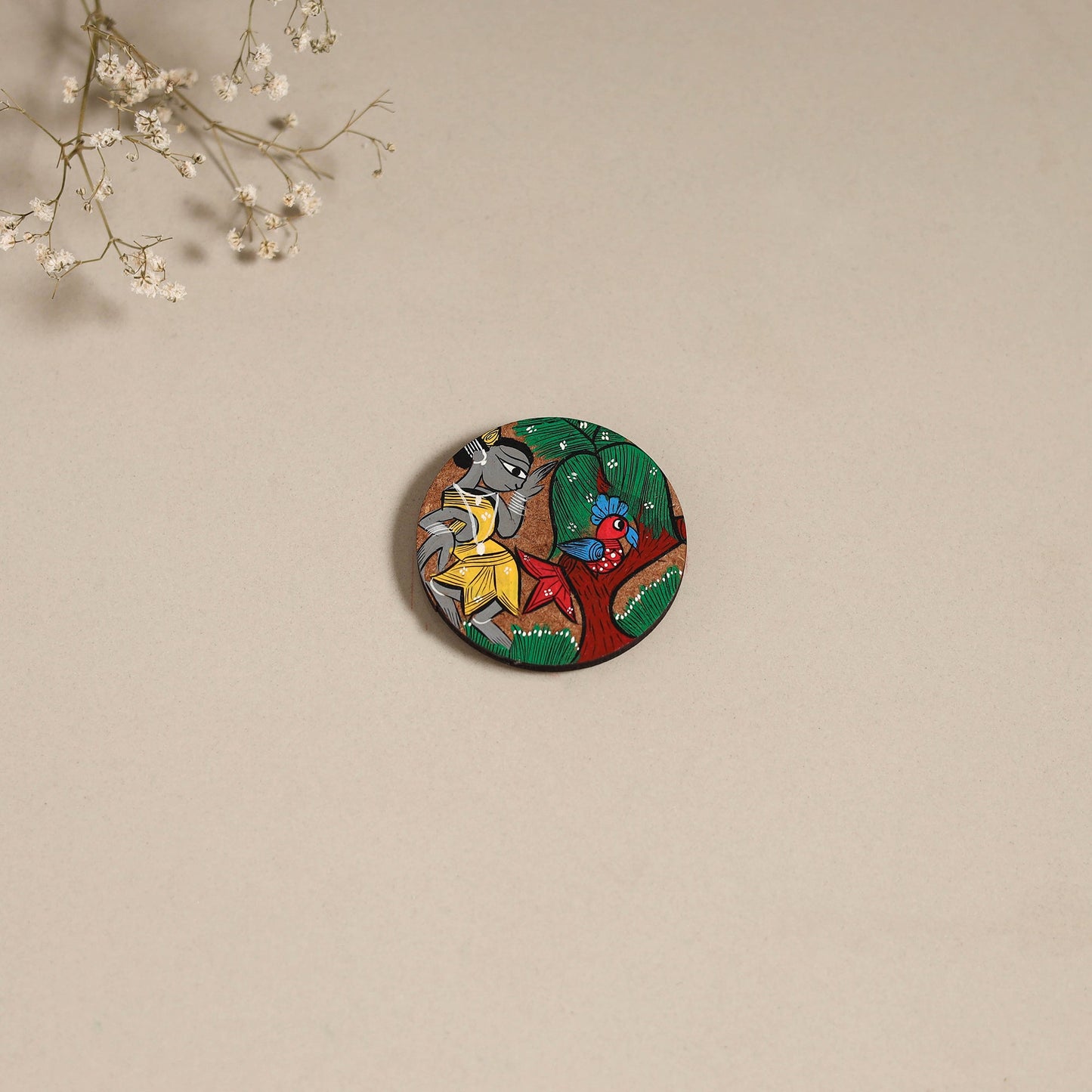 Patua handpainted wooden magnet 09 - handcrafted