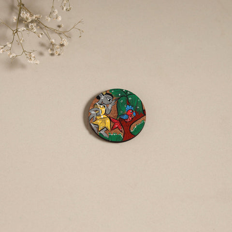 Patua handpainted wooden magnet 09 - handcrafted