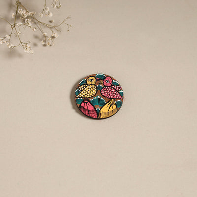 Patua handpainted wooden magnet 12 - handcrafted
