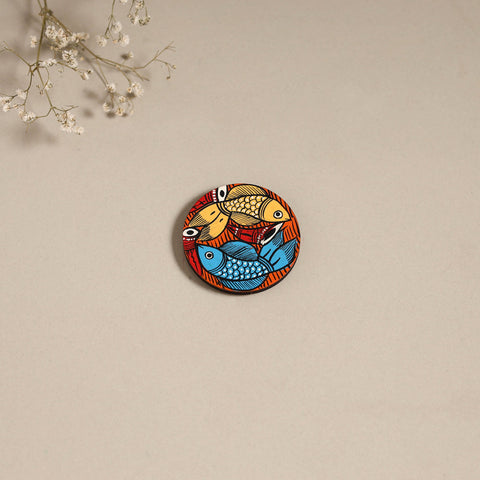 Patua handpainted wooden magnet 14 - handcrafted