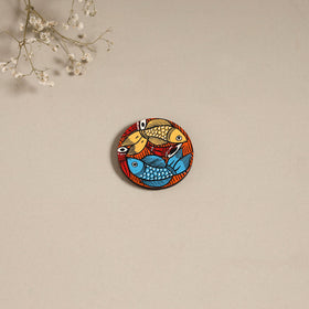 Patua handpainted wooden magnet 14 - handcrafted