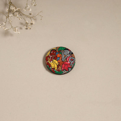 Patua handpainted wooden magnet 15 - handcrafted